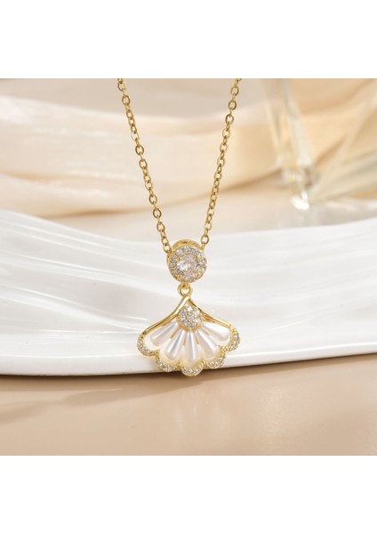 Yeni Basit Kakma Zirkonya Yay Kolye Kadın Basit Yüksek Sınıf Mücevher Duygusu Titanyum Çelik Renk Kaybetmez (Yurt Dışından)