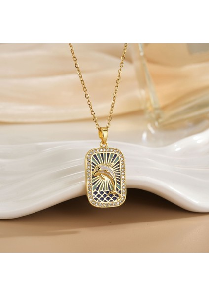 Yeni Avrupa ve Amerika Birleşik Devletleri Noel Serisi Kolye Kadın Basit Yeni Iş Tatil Elemanları Mikro-Kabuklu Yağ Damlası Kolye (Yurt Dışından)