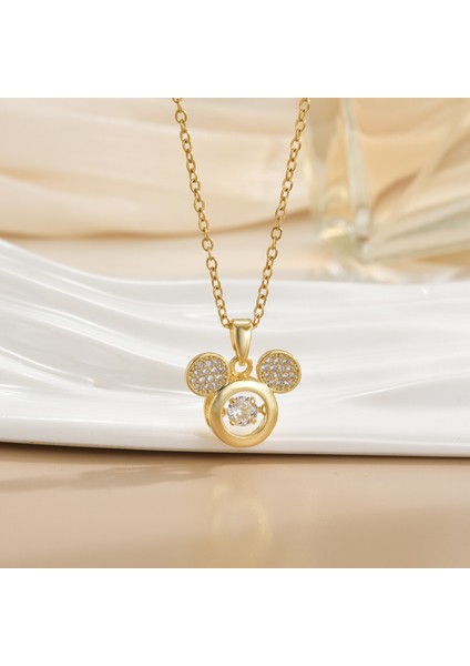 Yeni Çelik Köprücük Kemiği Zinciri Dönen Kolye Kolye Kadın Basit Yüz Aksesuarlı Hafif Lüks (Yurt Dışından)