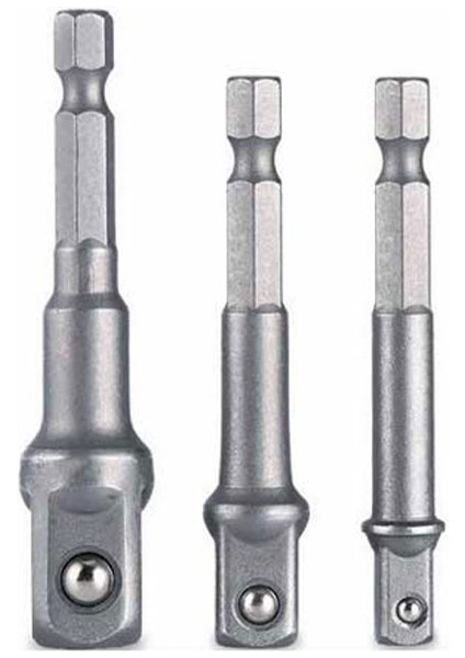 Hex Plus Lokma Adaptörü 3 Parça Set 1/4-3/8-1/2 mm DMX4712