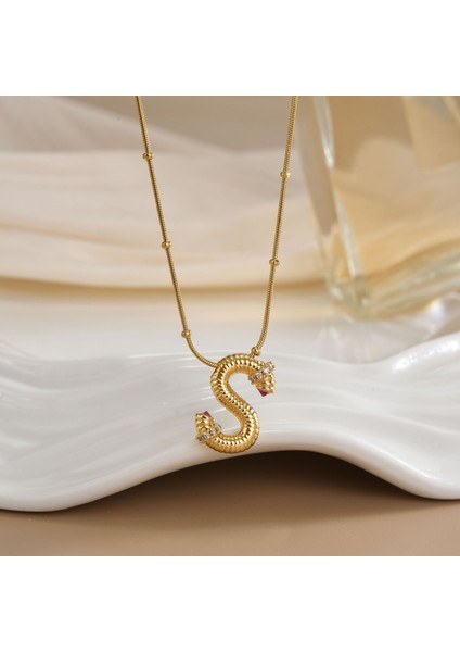 Yeni Avrupa ve Amerika Birleşik Devletleri Moda Lüks Niş Mücevher Deniz Dünyası Kolye Bakır Kaplama 18K Kolye Titanyum Çelik Köprücük Kemiği Zinciri (Yurt Dışından)