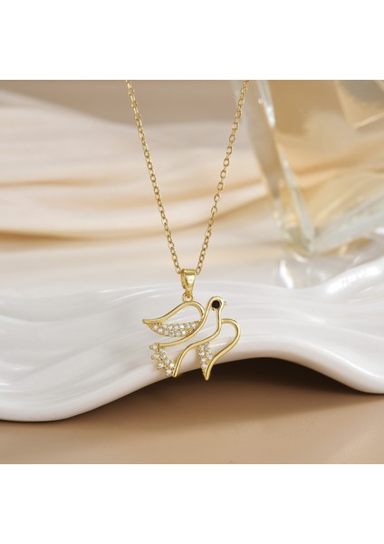 Yeni Bakır Kaplama Mikro-Set Zirkon Metin Tasarımı Moda Basit ve Çok Yönlü Kolye Ucu Kolye (Yurt Dışından)