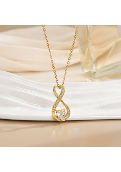 Yeni Çelik Köprücük Kemiği Zinciri Dönen Kolye Kolye Kadın Basit Yüz Aksesuarlı Hafif Lüks (Yurt Dışından)