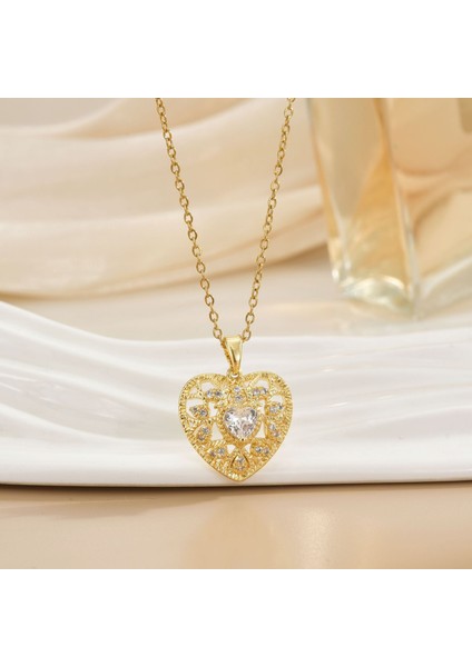 Yeni Çelik Köprücük Kemiği Zinciri Dönen Kolye Kolye Kadın Basit Yüz Aksesuarlı Hafif Lüks (Yurt Dışından)