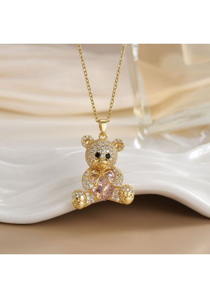 Yeni Bakır Kaplama Mikro-Set Zirkon Metin Tasarımı Moda Basit ve Çok Yönlü Kolye Ucu Kolye (Yurt Dışından)