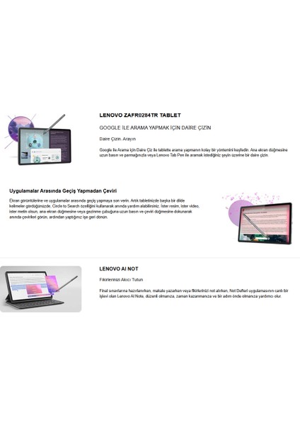 Idea Tab Tablet - Dokunmatik 11INÇ 2.5k 90Hz Mat Ekran - 8gb Bellek - 128GB Depolama - Dolby Atmos® Hoparlörler + Lenovo Tab Kalem + Hepsi Bir Arada Klavye + Onerous Ürünler fiyatları