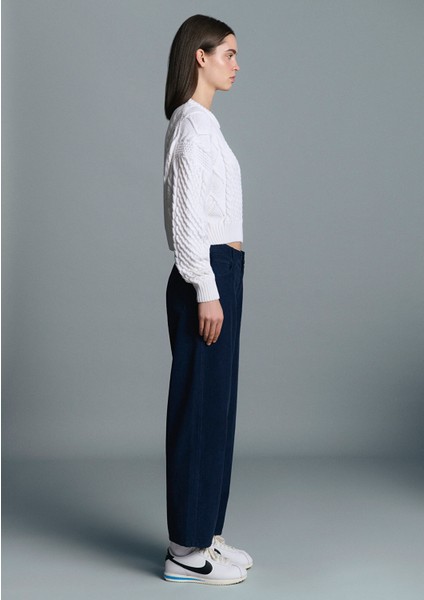 M Logo Crop Ekru Kazak 1710796-80194 indirimleri