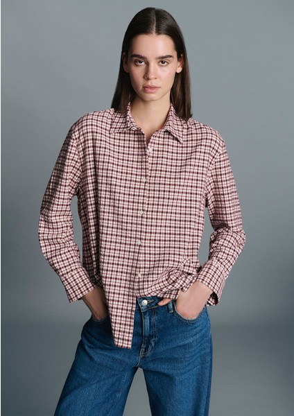 Bordo Ekose Gömlek 1211419-91458