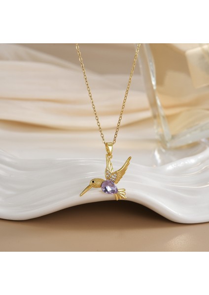 Yeni Bakır Kaplama Mikro-Set Zirkon Metin Tasarımı Moda Basit ve Çok Yönlü Kolye Ucu Kolye (Yurt Dışından)