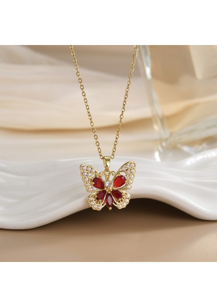 Yeni Çelik Köprücük Kemiği Zinciri Dönen Kolye Kolye Kadın Basit Yüz Aksesuarlı Hafif Lüks (Yurt Dışından)