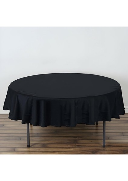 Yuvarlak Keten Dökümlü Masa Örtüsü – Doğal ve Zarif Tasarım