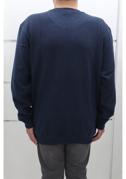 Fistan Store Erkek Düz Spor Kesim Rahat Kalıp Bisiklet Yaka Battal Kışlık Selanik Kumaşlı Kazak modelleri