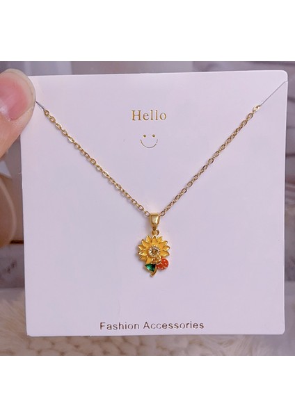 Yeni Bakır Kaplama Mikro-Set Zirkon Metin Tasarımı Moda Basit ve Çok Yönlü Kolye Ucu Kolye (Yurt Dışından)