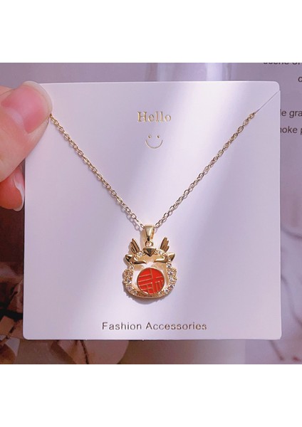 Yeni Avrupa ve Amerika Birleşik Devletleri Noel Serisi Kolye Kadın Basit Yeni Iş Tatil Elemanları Mikro-Kabuklu Yağ Damlası Kolye (Yurt Dışından)