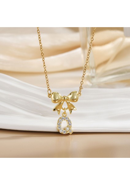 Yeni Bakır Kaplama Mikro-Set Zirkon Metin Tasarımı Moda Basit ve Çok Yönlü Kolye Ucu Kolye (Yurt Dışından)