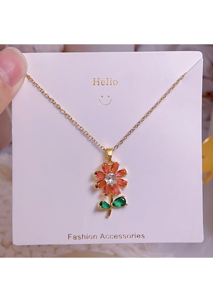 Yeni Bakır Kaplama Mikro-Set Zirkon Metin Tasarımı Moda Basit ve Çok Yönlü Kolye Ucu Kolye (Yurt Dışından)