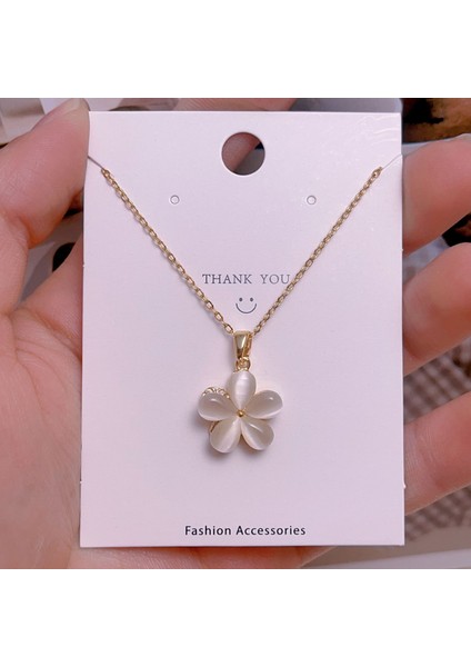 Yeni Çelik Köprücük Kemiği Zinciri Dönen Kolye Kolye Kadın Basit Yüz Aksesuarlı Hafif Lüks (Yurt Dışından)