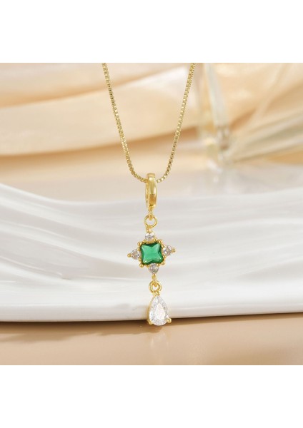 Yeni Çelik Köprücük Kemiği Zinciri Dönen Kolye Kolye Kadın Basit Yüz Aksesuarlı Hafif Lüks (Yurt Dışından)