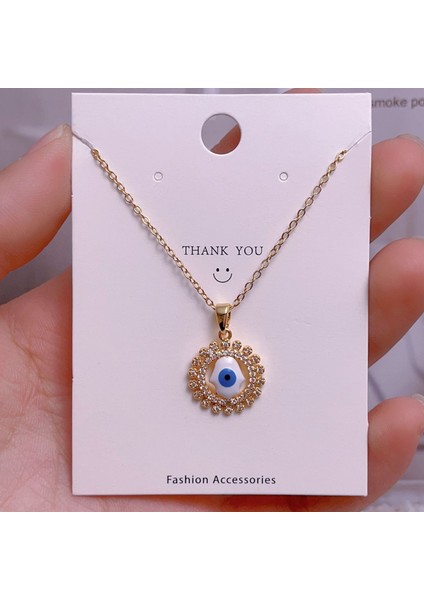 Yeni Çelik Köprücük Kemiği Zinciri Dönen Kolye Kolye Kadın Basit Yüz Aksesuarlı Hafif Lüks (Yurt Dışından)