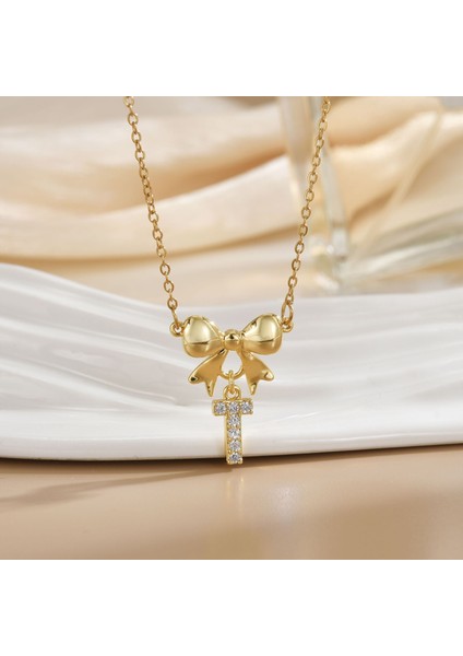 Yeni Bakır Kaplama Mikro-Set Zirkon Metin Tasarımı Moda Basit ve Çok Yönlü Kolye Ucu Kolye (Yurt Dışından)