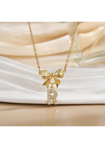 Yeni Bakır Kaplama Mikro-Set Zirkon Metin Tasarımı Moda Basit ve Çok Yönlü Kolye Ucu Kolye (Yurt Dışından)