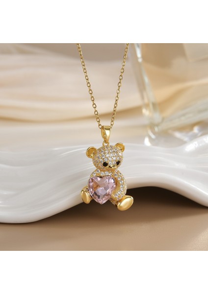 Yeni Bakır Kaplama Mikro-Set Zirkon Metin Tasarımı Moda Basit ve Çok Yönlü Kolye Ucu Kolye (Yurt Dışından)