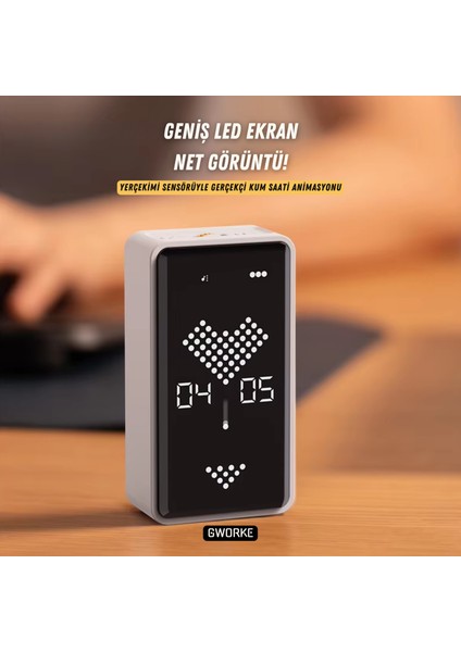 GT-3 Dijital Kum Saati, Pomodoro Zamanlayıcı, Öğrenci Kronometresi, Mutfak, Odaklanma - Siyah indirimleri