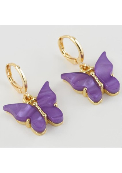 Kelebek Figürlü Polyester Küpe