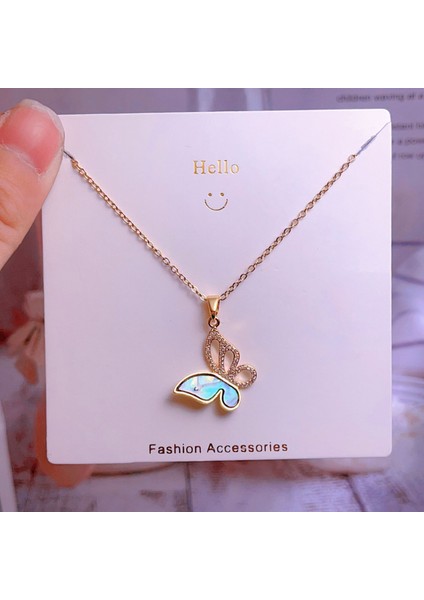 Yeni Avrupa ve Amerika Birleşik Devletleri Moda Lüks Niş Mücevher Deniz Dünyası Kolye Bakır Kaplama 18K Kolye Titanyum Çelik Köprücük Kemiği Zinciri (Yurt Dışından)