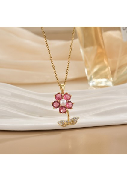 Yeni Kıdemli Işık Duygusu Lüks Titanyum Çelik Kolye Kadın Niş Tasarım Baharatlı Kız Inci Köprücük Kemiği Zinciri Moda Yüz Aksesuarları ile (Yurt Dışından)