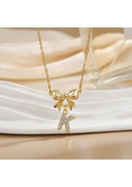 Yeni Bakır Kaplama Mikro-Set Zirkon Metin Tasarımı Moda Basit ve Çok Yönlü Kolye Ucu Kolye (Yurt Dışından)