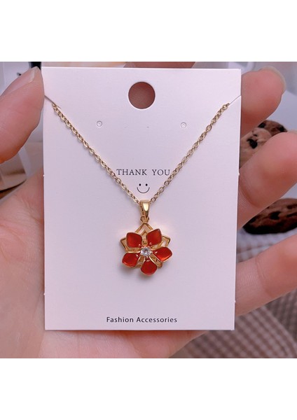 Yeni Çelik Köprücük Kemiği Zinciri Dönen Kolye Kolye Kadın Basit Yüz Aksesuarlı Hafif Lüks (Yurt Dışından)