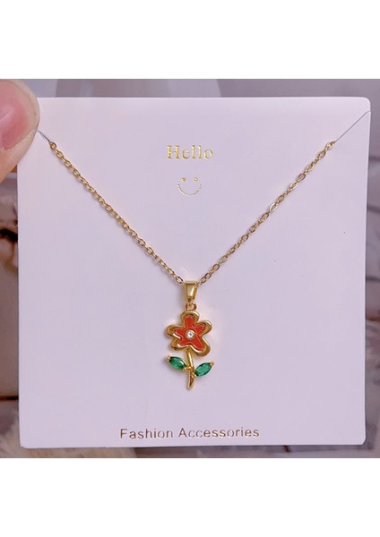 Yeni Bakır Kaplama Mikro-Set Zirkon Metin Tasarımı Moda Basit ve Çok Yönlü Kolye Ucu Kolye (Yurt Dışından)