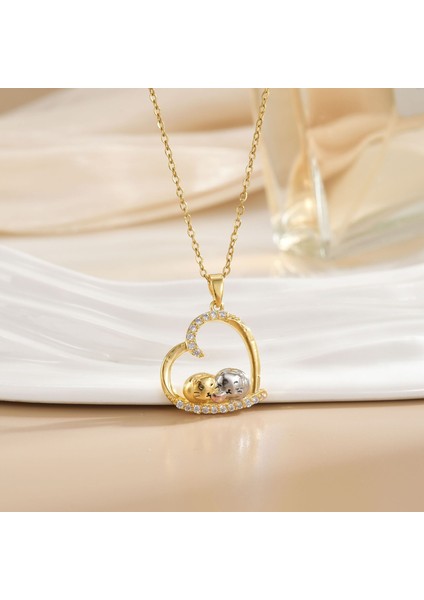 Yeni Avrupa ve Amerika Birleşik Devletleri Moda Lüks Niş Mücevher Deniz Dünyası Kolye Bakır Kaplama 18K Kolye Titanyum Çelik Köprücük Kemiği Zinciri (Yurt Dışından)