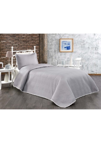 Linear Tek Kişilik Yatak Örtüsü Gri
