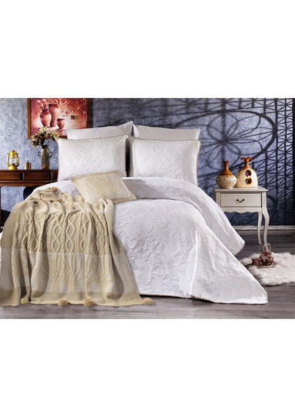 Motiva Çift Kişilik Yatak Örtüsü Seti Cappuccino