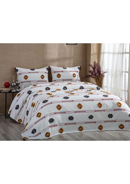 Perissa Çift Kişilik Yatak Örtüsü Seti Renkli