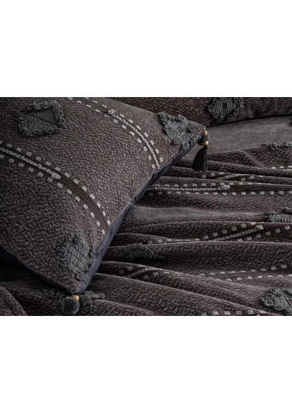 Perissa Çift Kişilik Yatak Örtüsü Seti Antrasit fiyatları