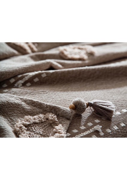 Perissa Çift Kişilik Yatak Örtüsü Seti Cappuccino fırsatları