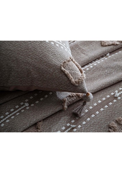 Perissa Çift Kişilik Yatak Örtüsü Seti Cappuccino indirimleri