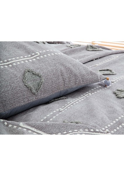 Perissa Çift Kişilik Yatak Örtüsü Seti Gri fırsatları