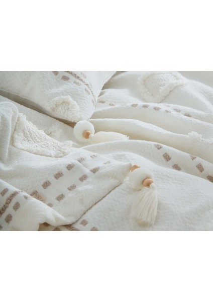 Perissa Çift Kişilik Yatak Örtüsü Seti Krem fiyatları