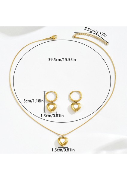 YUANYING-70273 Altın Aşk Kolye Takı Seti (Yurt Dışından) modelleri