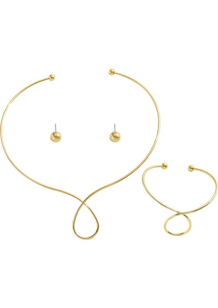 YUANYING-5586 Altın Çizgili Takı Seti (Yurt Dışından)