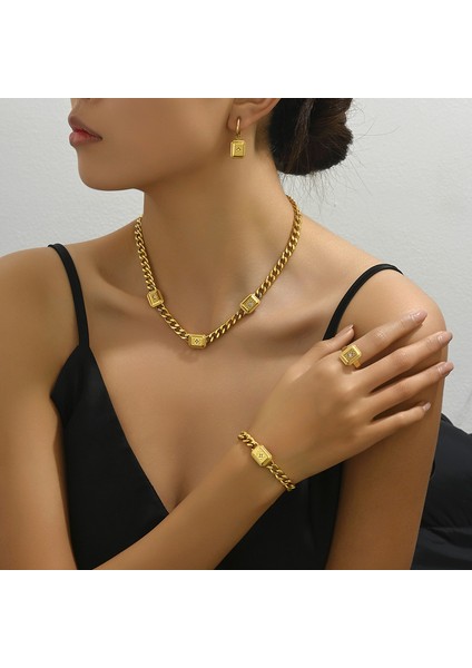 YUANYING-5141 Altın Kakma Zirkon Taşlı Takı Seti (Yurt Dışından) fiyatları