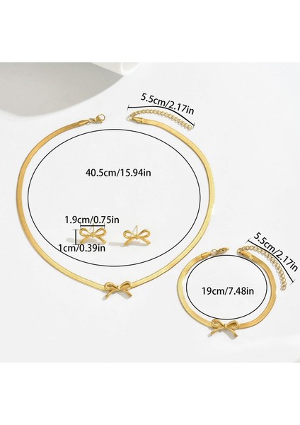 YUANYING-5717 Altın Sade Fiyonklu Takı Seti (Yurt Dışından) modelleri