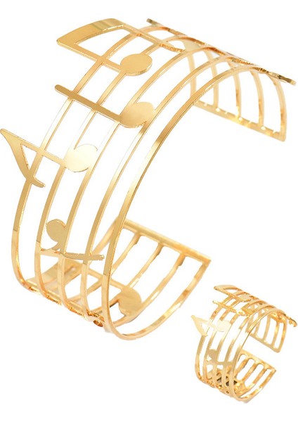 YUANYING-7814 Altın Nota Desenli Tasarım Takı Seti (Yurt Dışından)