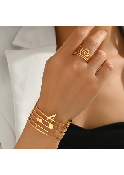 YUANYING-7814 Altın Nota Desenli Tasarım Takı Seti (Yurt Dışından) fiyatları