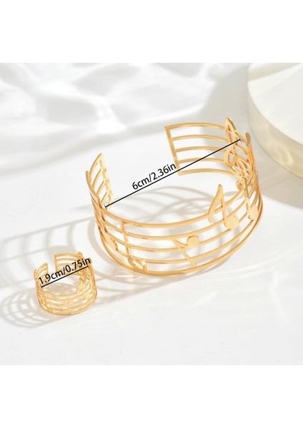 YUANYING-7814 Altın Nota Desenli Tasarım Takı Seti (Yurt Dışından) modelleri