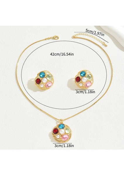 YUANYING-5407-12 Altın Işlemeli Renkli Değerli Taşlı Takı Seti (Yurt Dışından) modelleri